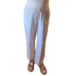 Alfred Dunner pant, size 14, drawstring waist with no elastic, linen blend, EUC